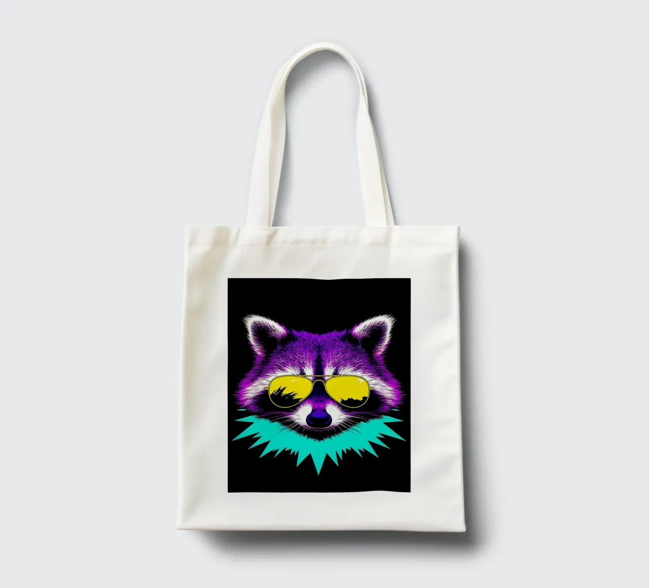 Procione con gli occhiali - Pop Art borsa in juta da ColorCrash Gallery