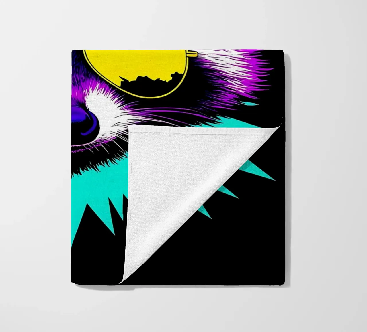 Procione con gli occhiali - Pop Art telo mare da ColorCrash Gallery