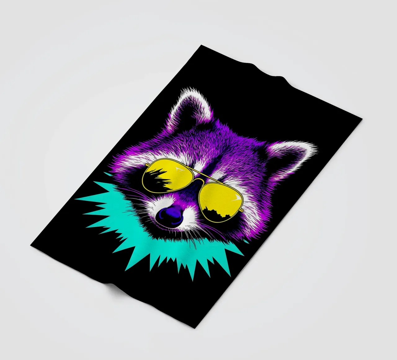Procione con gli occhiali - Pop Art coperta in pile da ColorCrash Gallery