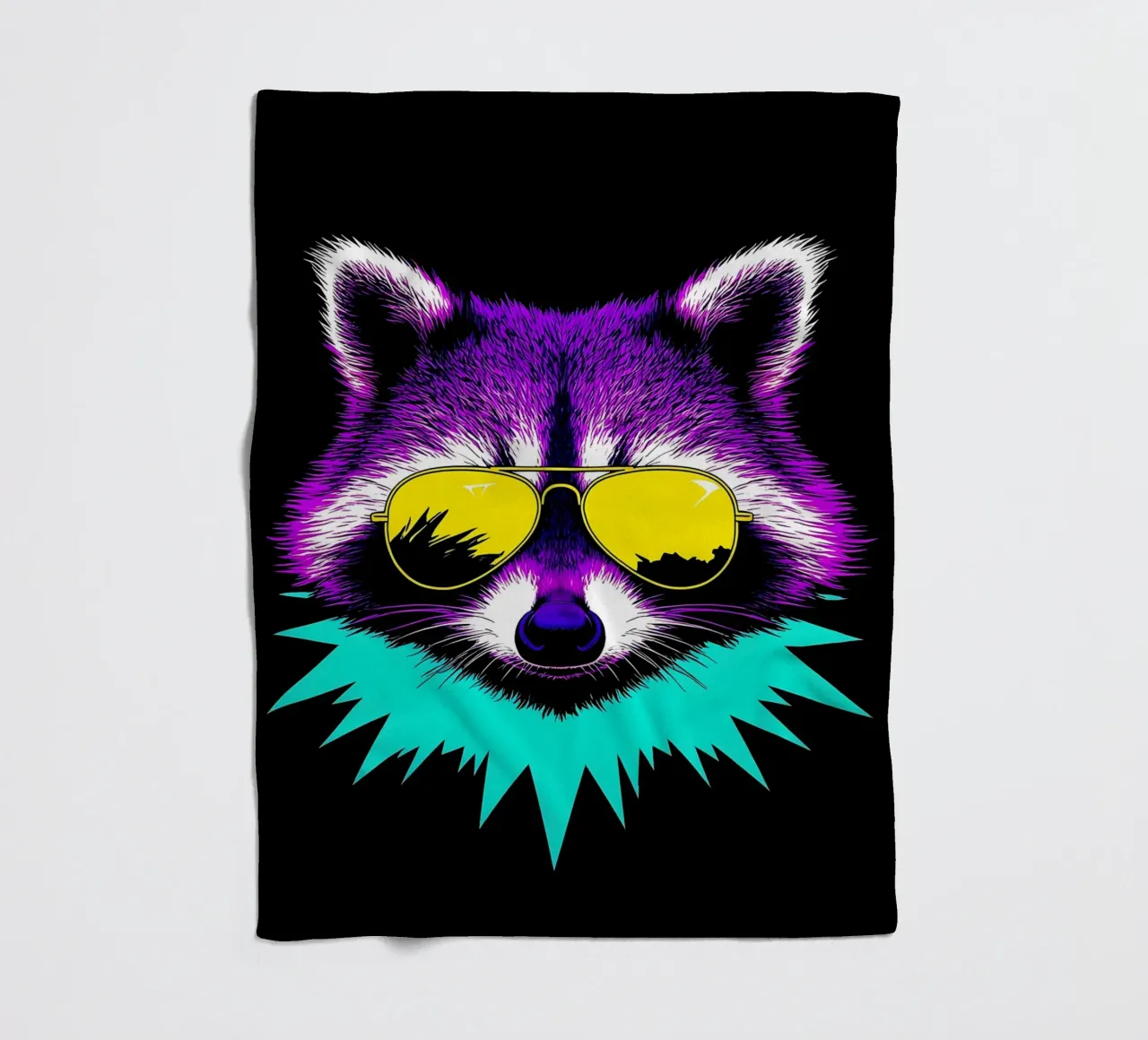 Procione con gli occhiali - Pop Art coperta in pile da ColorCrash Gallery