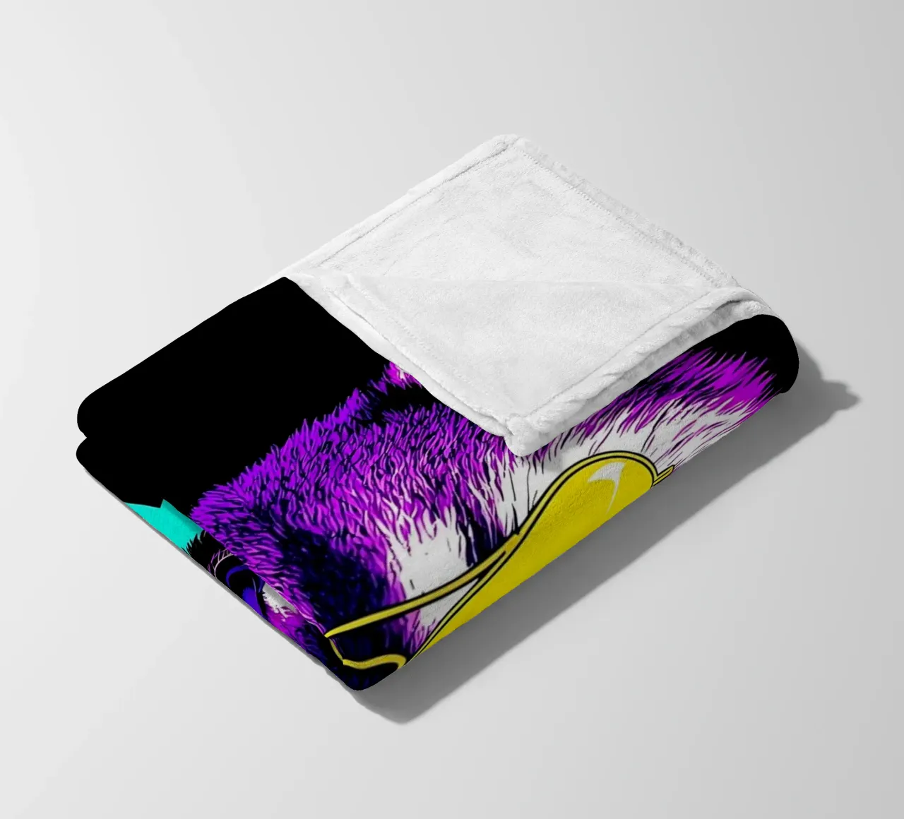 Procione con gli occhiali - Pop Art coperta in pile da ColorCrash Gallery