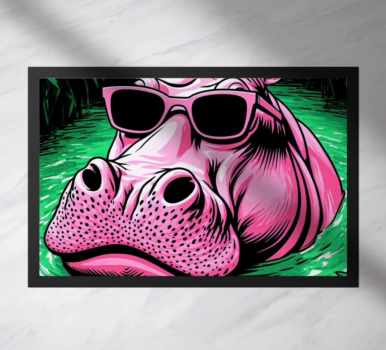 Ippopotamo in occhiali - Pop Art zerbino da ColorCrash Gallery