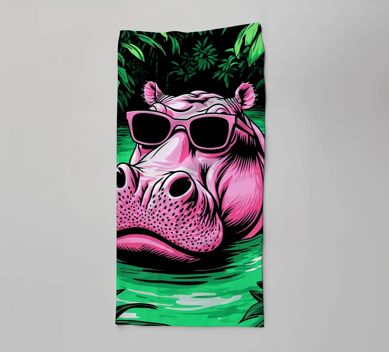 Ippopotamo in occhiali - Pop Art asciugamano da bagno da ColorCrash Gallery