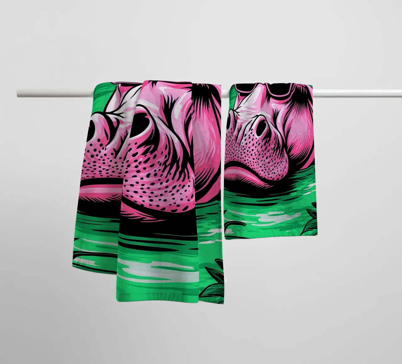 Ippopotamo in occhiali - Pop Art asciugamano da bagno da ColorCrash Gallery