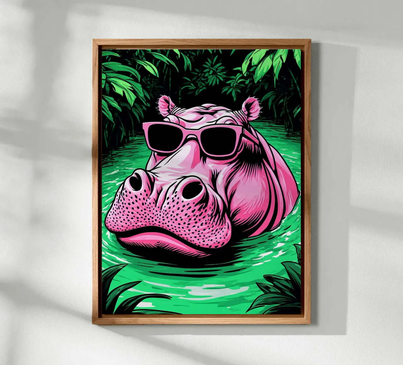 Ippopotamo in occhiali - Pop Art alluminio dibond da ColorCrash Gallery