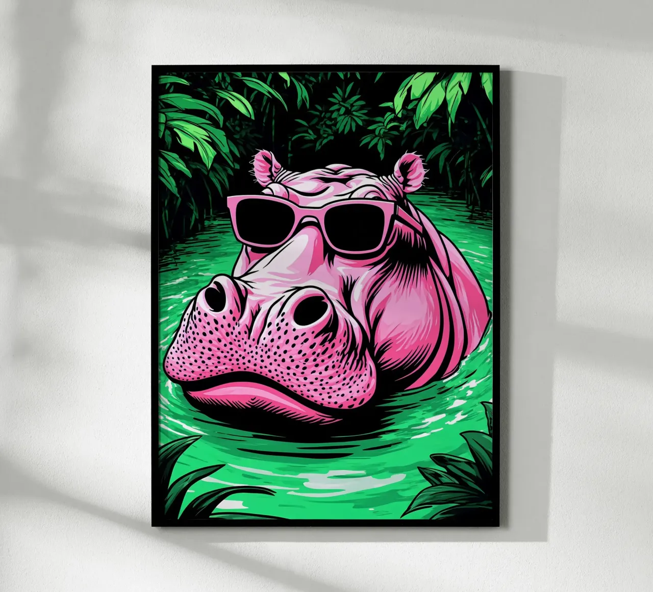 Ippopotamo in occhiali - Pop Art carta hahnemühle da ColorCrash Gallery
