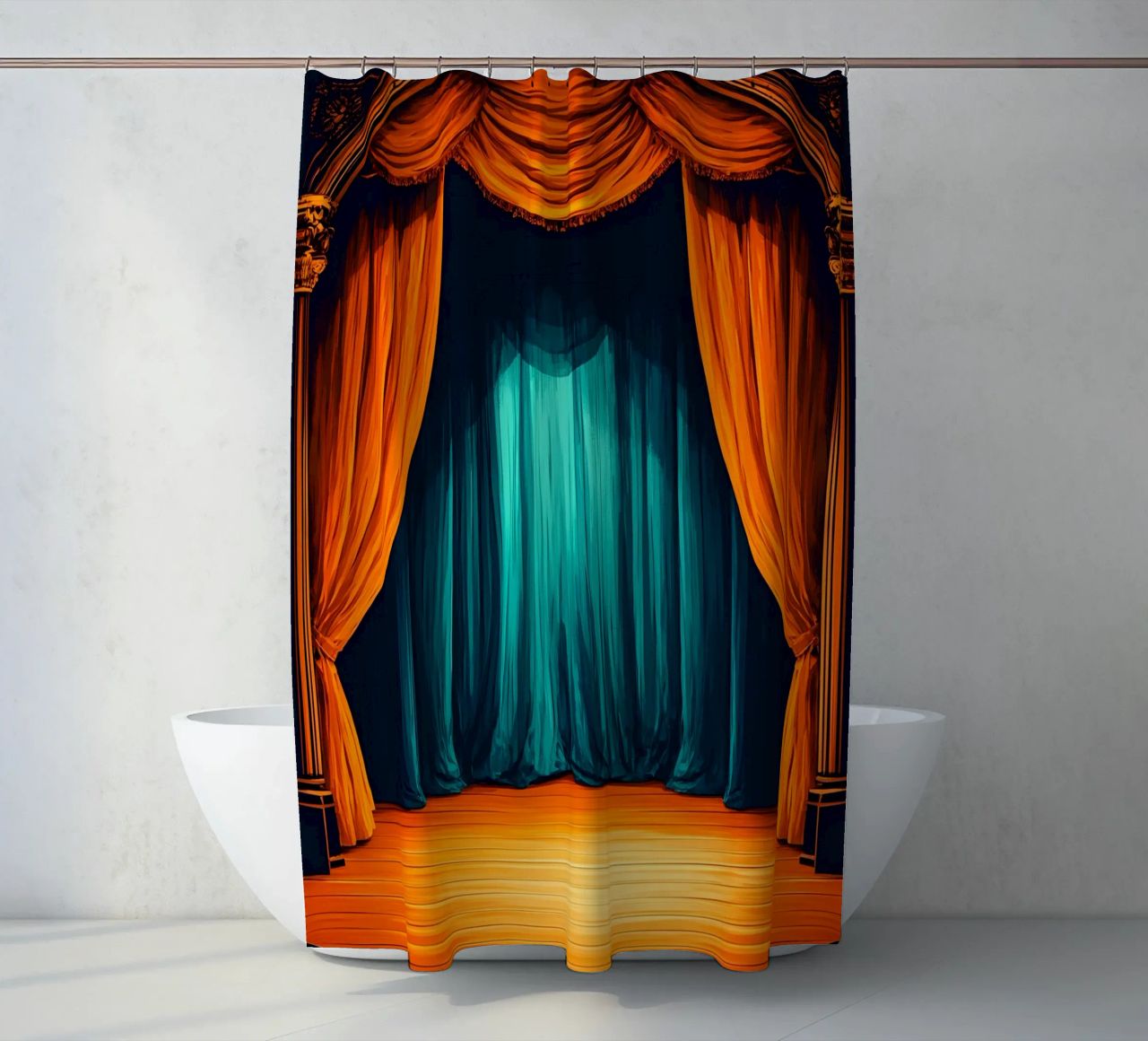 Retro-Theater - Pop-Art Duschvorhang von ColorCrash Gallery