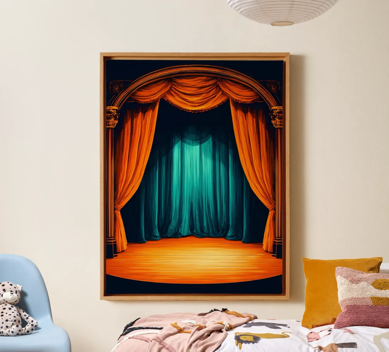 Retro Theatre - Pop Art canvas with Floater frame by ColorCrash Gallery