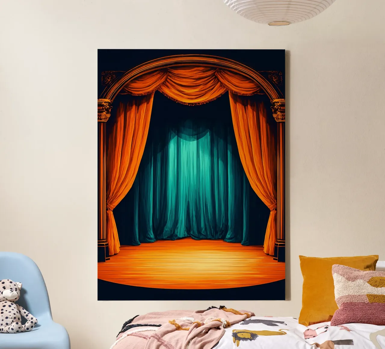 Retro Theatre - Pop Art canvas with Floater frame by ColorCrash Gallery