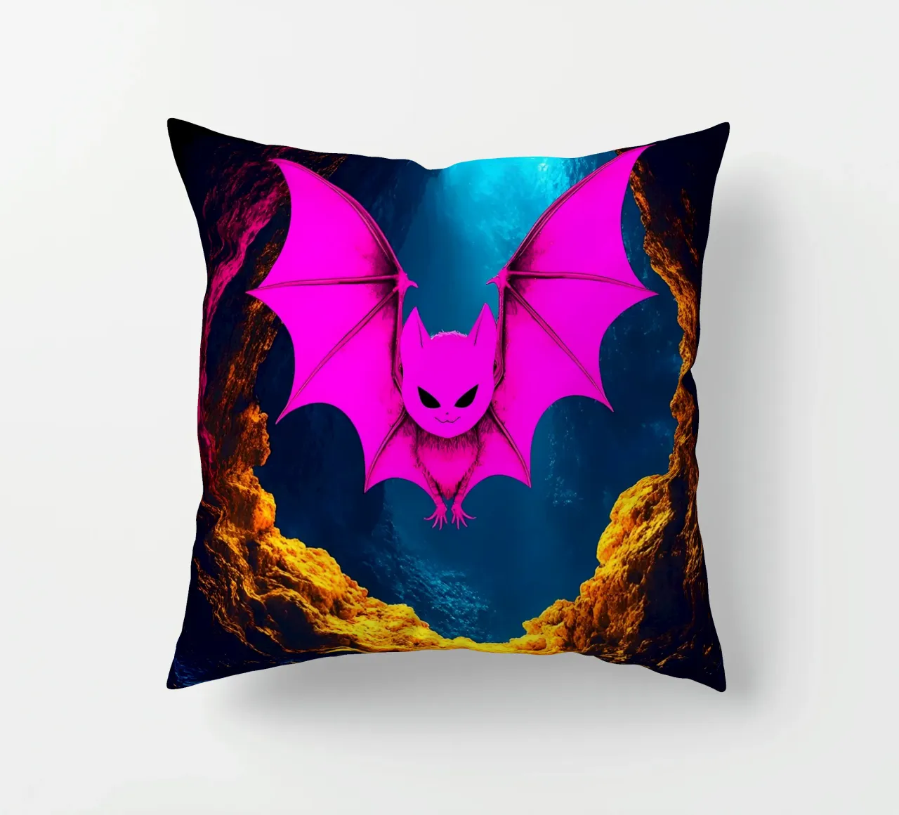 Pipistrello nella grotta - Pop Art cuscino da ColorCrash Gallery
