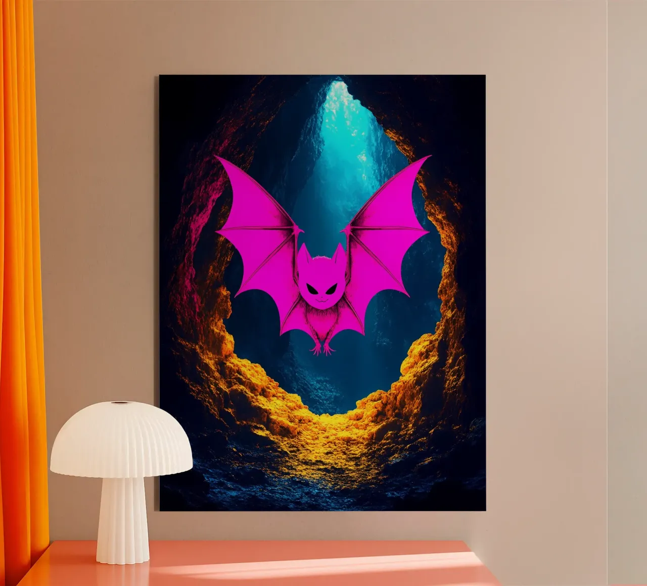 Bat In Cave - Pop Art forex plate by ColorCrash Gallery