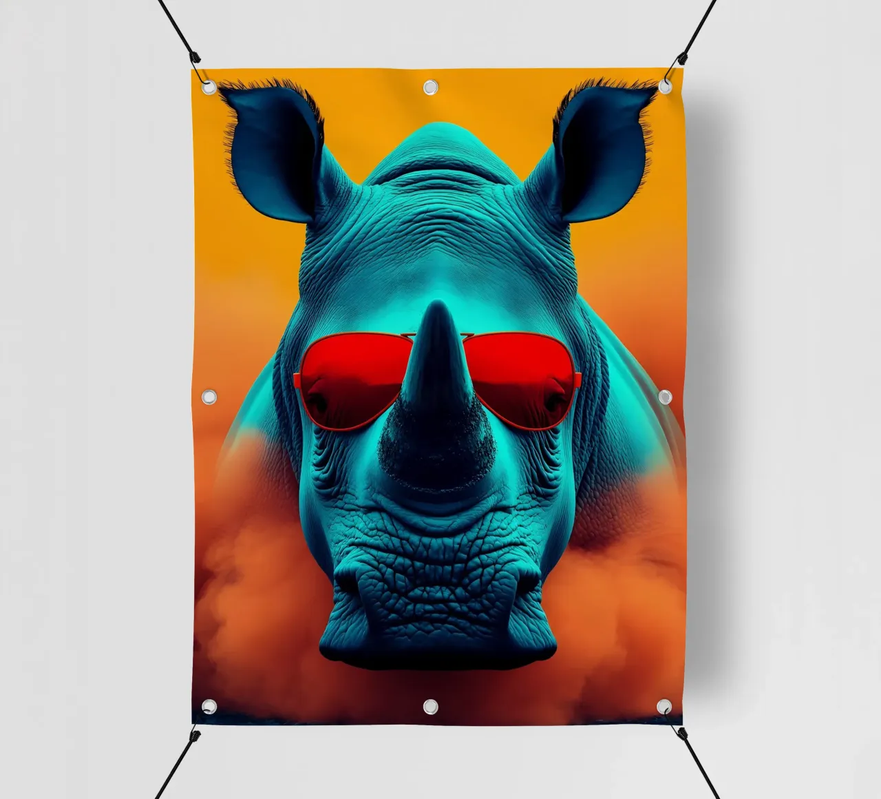 Rinoceronte in occhiali - Pop Art telo in pvc da ColorCrash Gallery