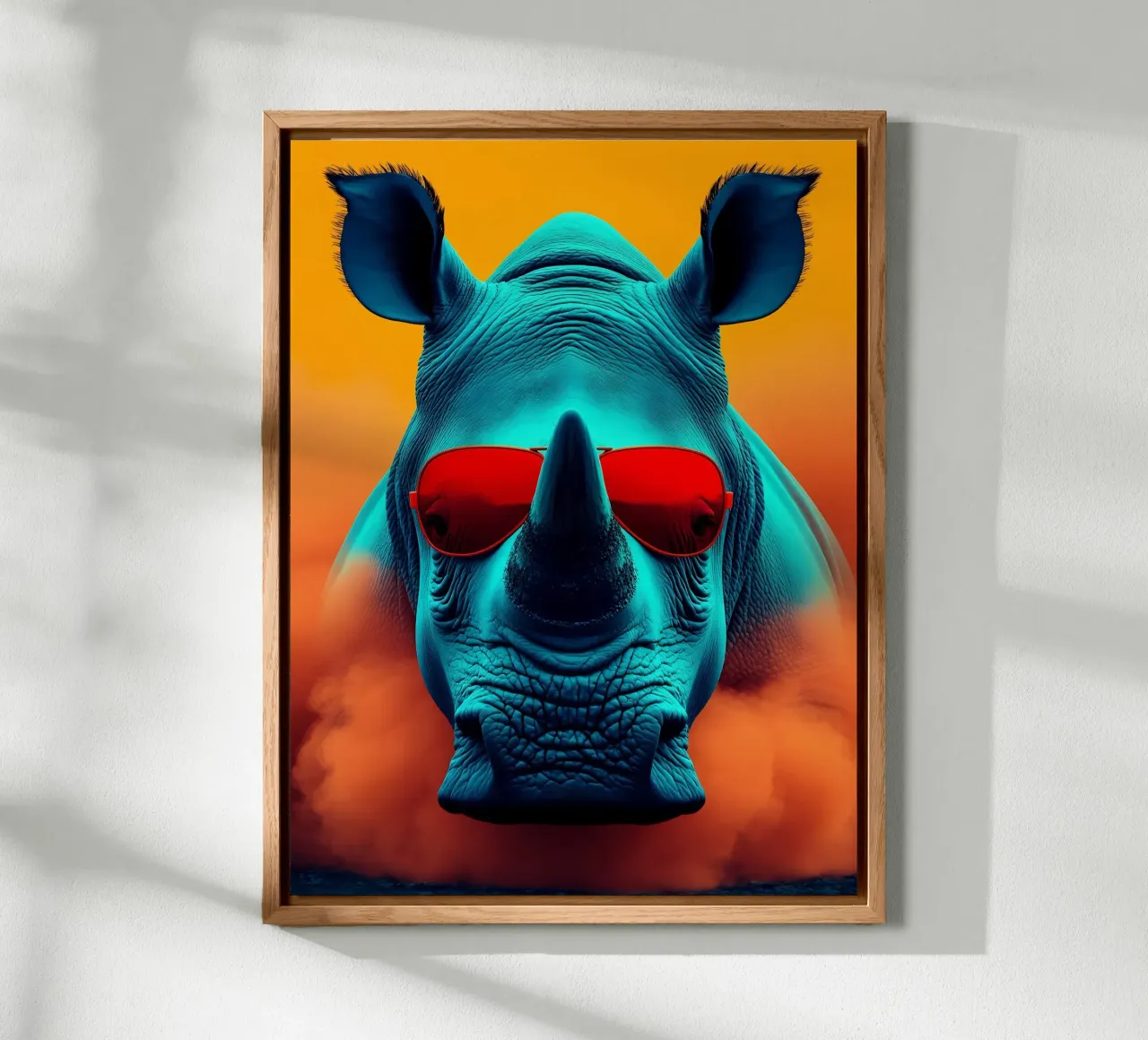 Rinoceronte in occhiali - Pop Art alluminio dibond da ColorCrash Gallery
