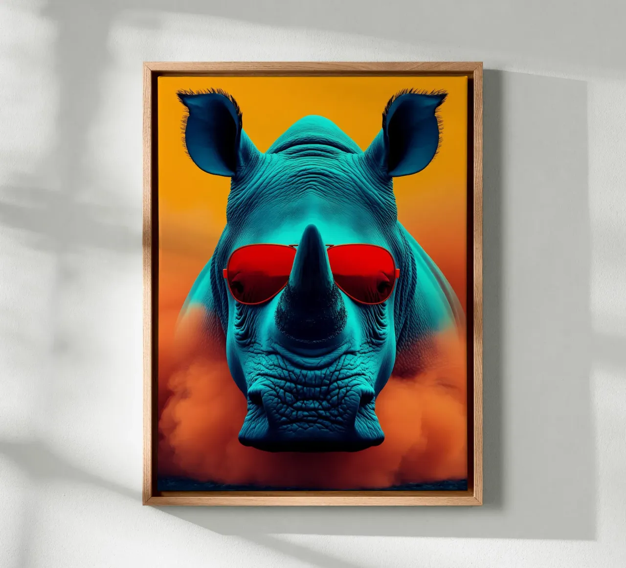 Neushoorn met bril - Pop Art canvas van ColorCrash Gallery