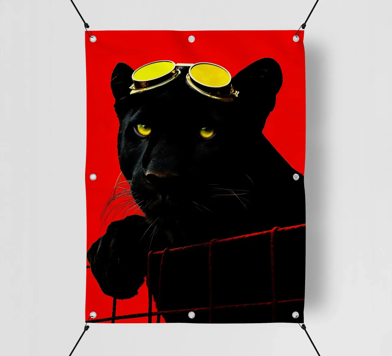 Pantera con gli occhiali - Pop Art telo in pvc da ColorCrash Gallery