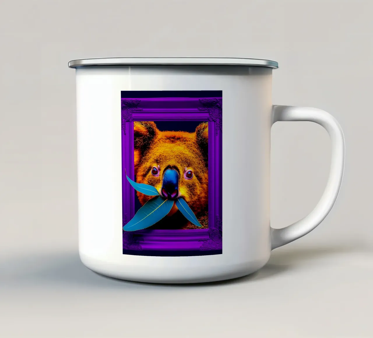Koala in cornice - Pop Art tazza in smalto da ColorCrash Gallery
