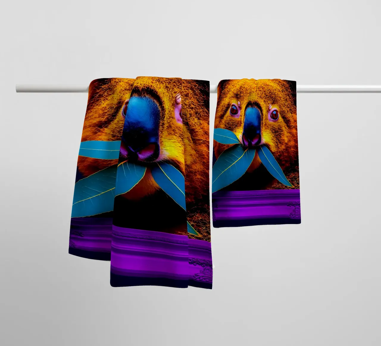 Koala in cornice - Pop Art asciugamano da bagno da ColorCrash Gallery