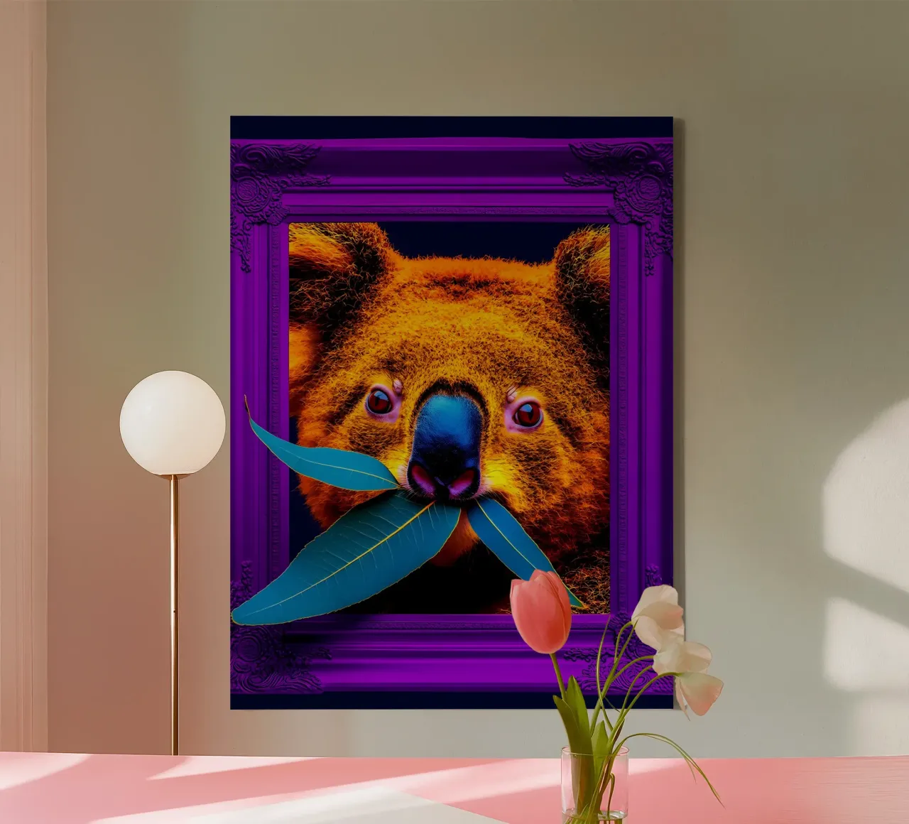 Koala In Frame - Pop Art canvas with Floater frame by ColorCrash Gallery