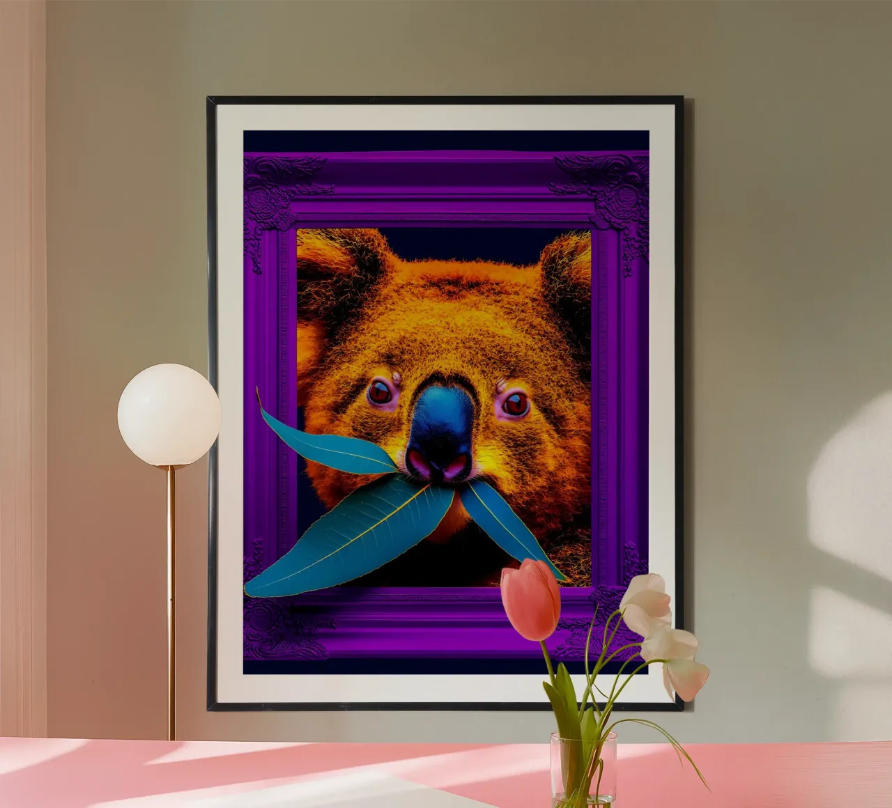 Koala in cornice - Pop Art carta hahnemühle da ColorCrash Gallery