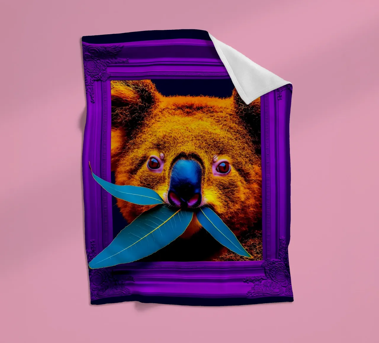 Koala in cornice - Pop Art coperta in pile da ColorCrash Gallery