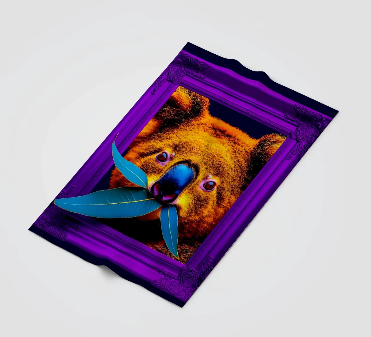 Koala in cornice - Pop Art coperta in pile da ColorCrash Gallery