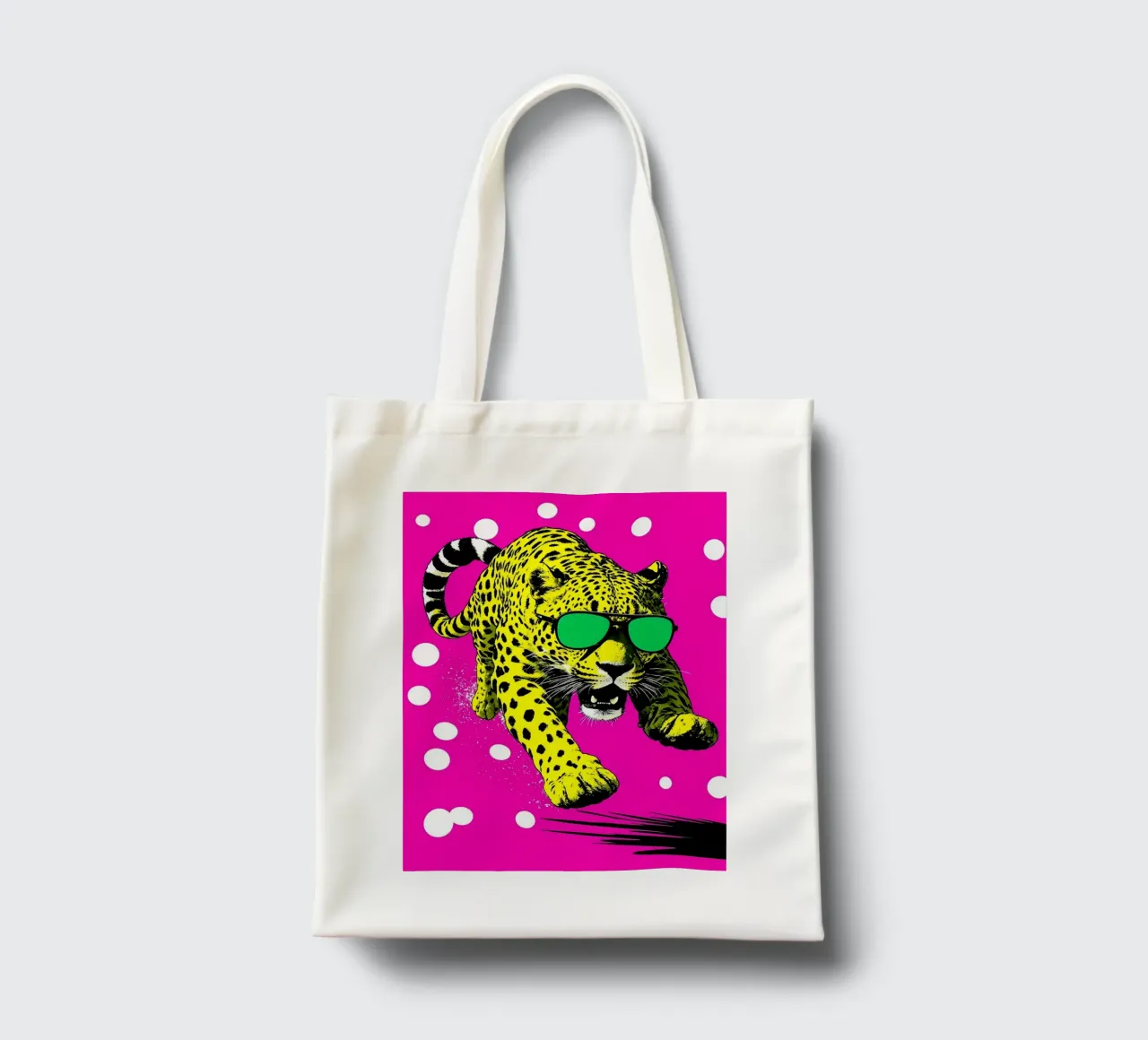 Leopardo in cornice - Pop Art borsa in juta da ColorCrash Gallery