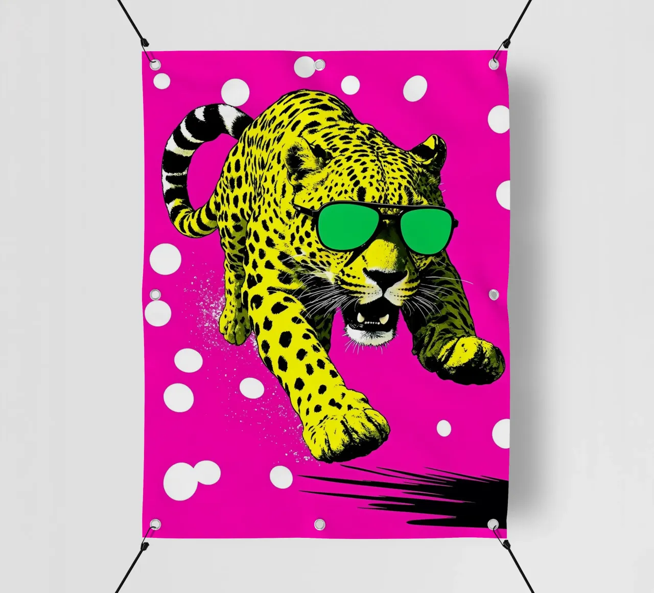 Leopardo in cornice - Pop Art telo in pvc da ColorCrash Gallery