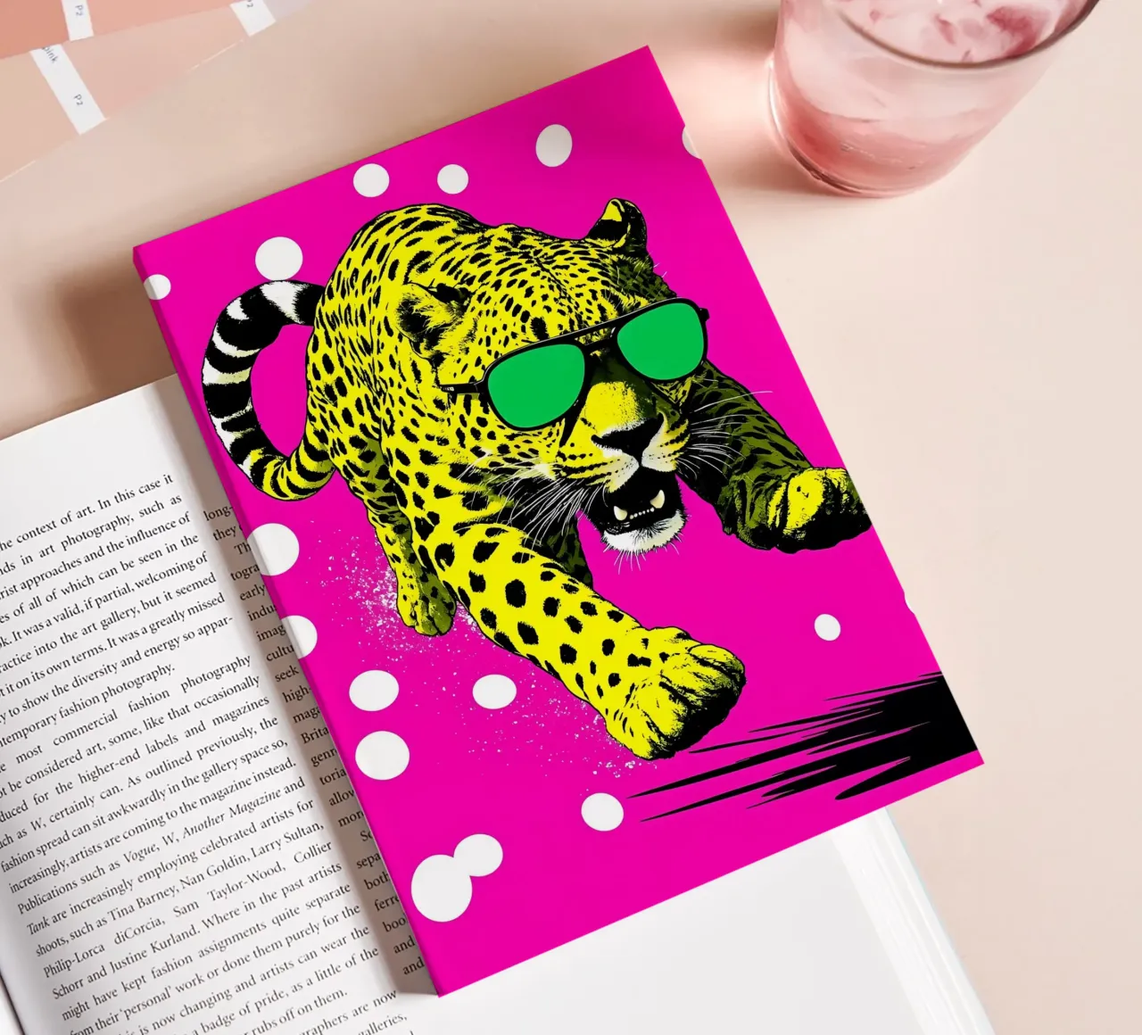 Leopard In Frame - Pop Art notebook by ColorCrash Gallery
