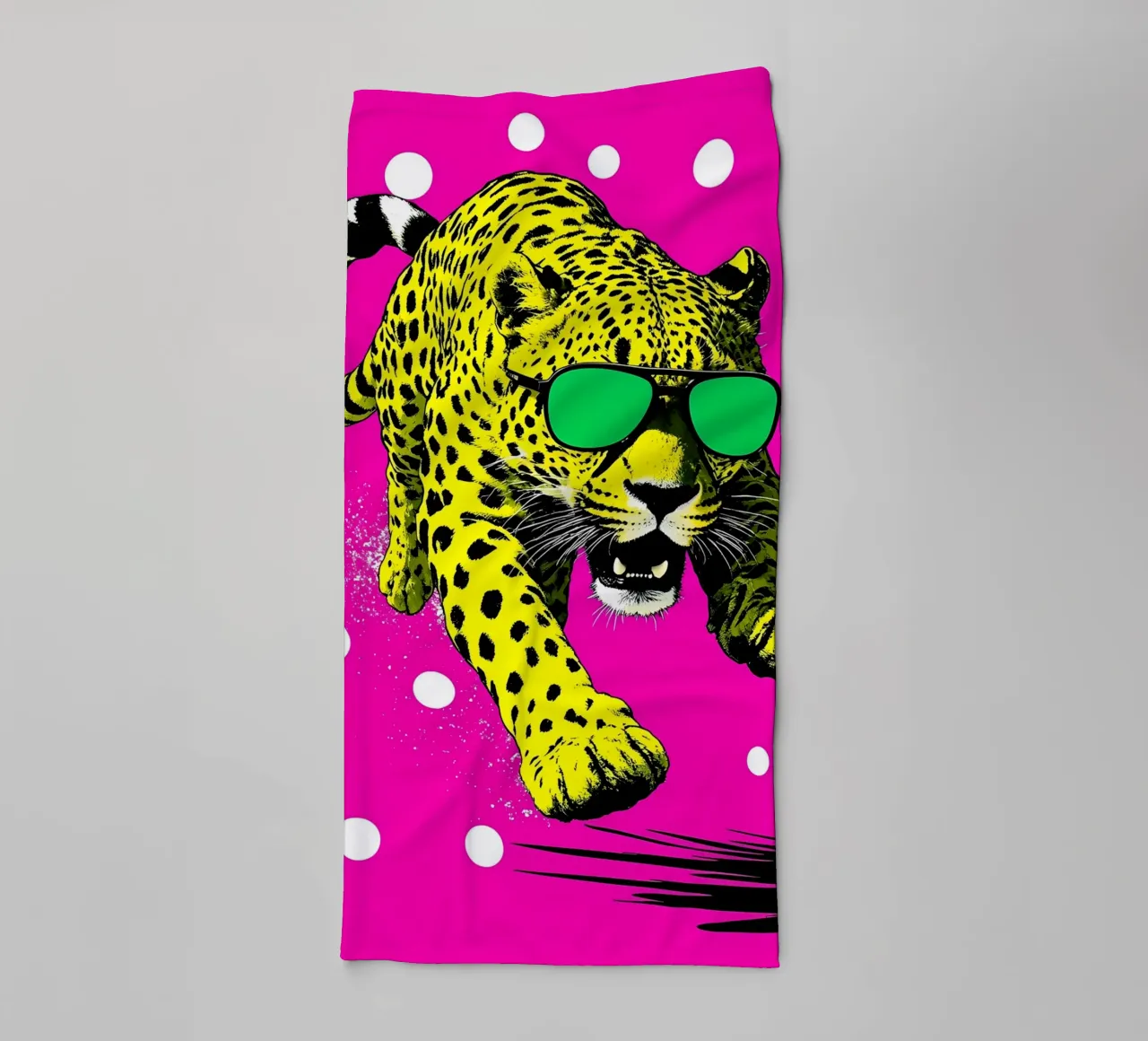 Leopard In Frame - Pop Art towel by ColorCrash Gallery