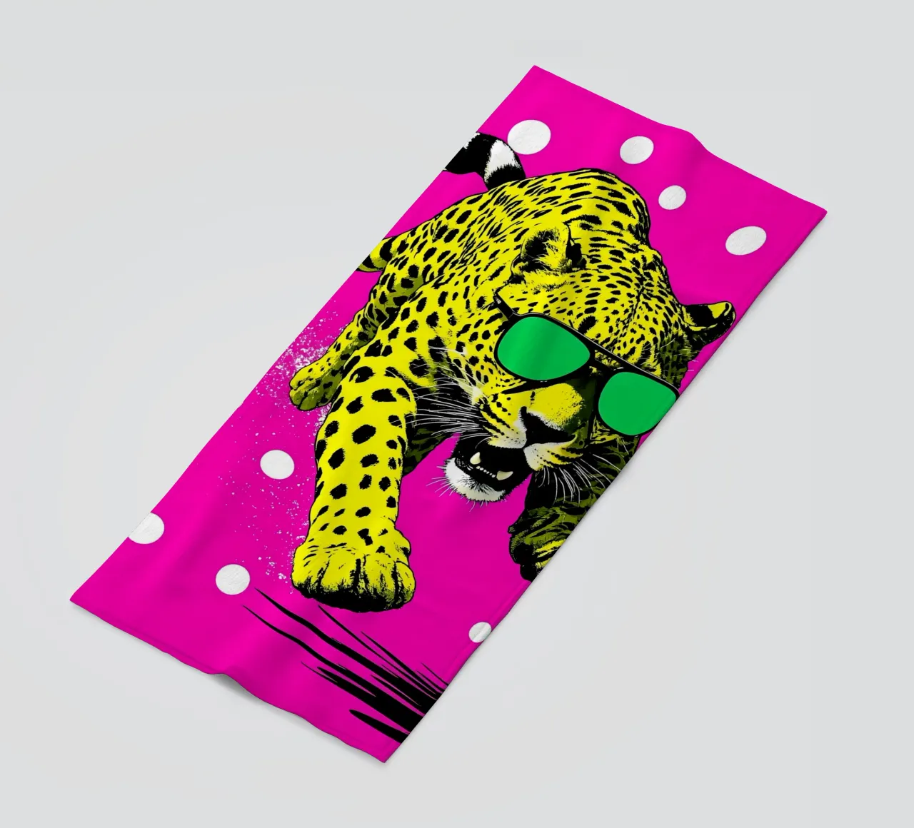 Leopardo in cornice - Pop Art telo mare da ColorCrash Gallery