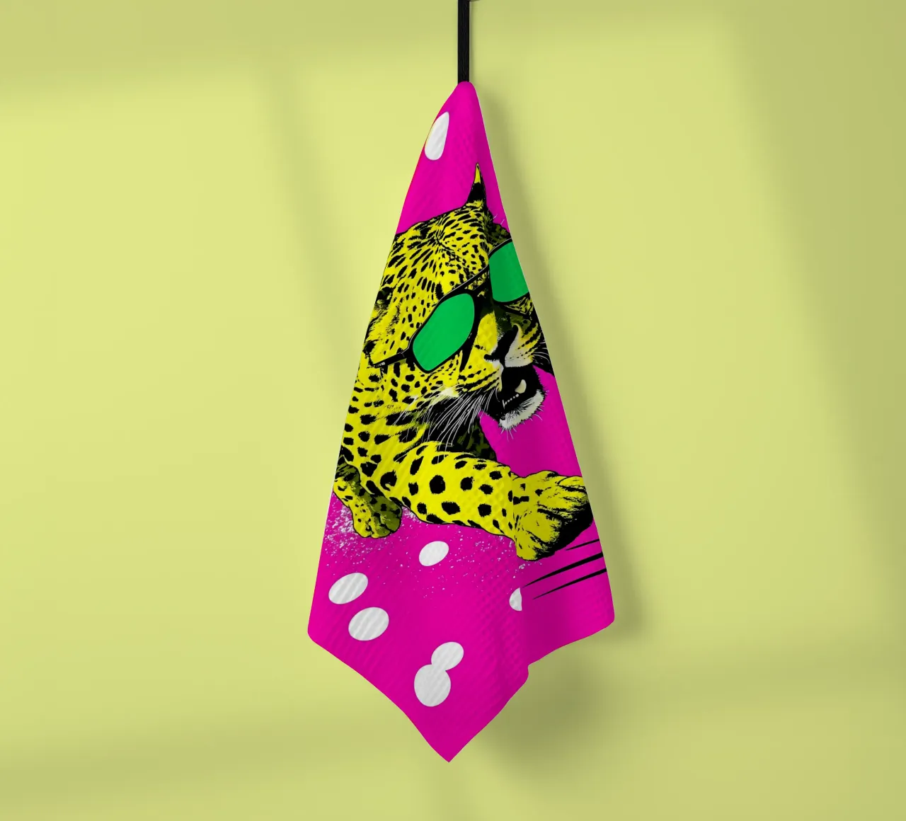 Léopard dans un cadre - Pop Art torchon de ColorCrash Gallery