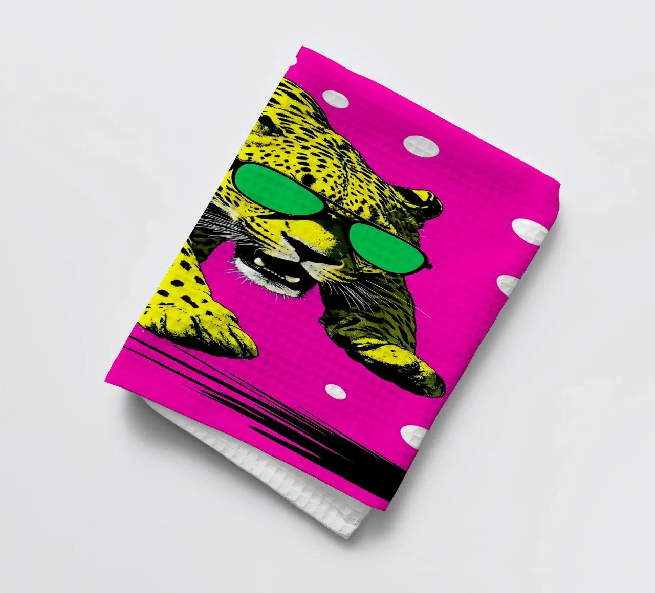 Leopard In Frame - Pop Art theedoek van ColorCrash Gallery