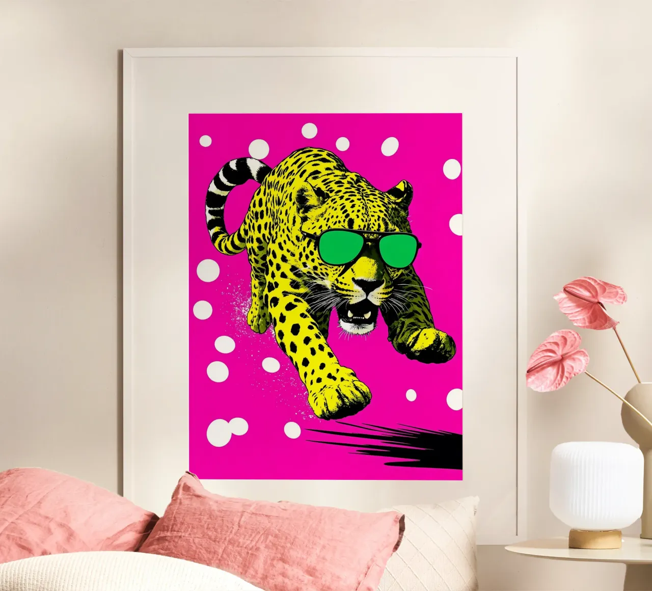 Leopardo in cornice - Pop Art poster da ColorCrash Gallery