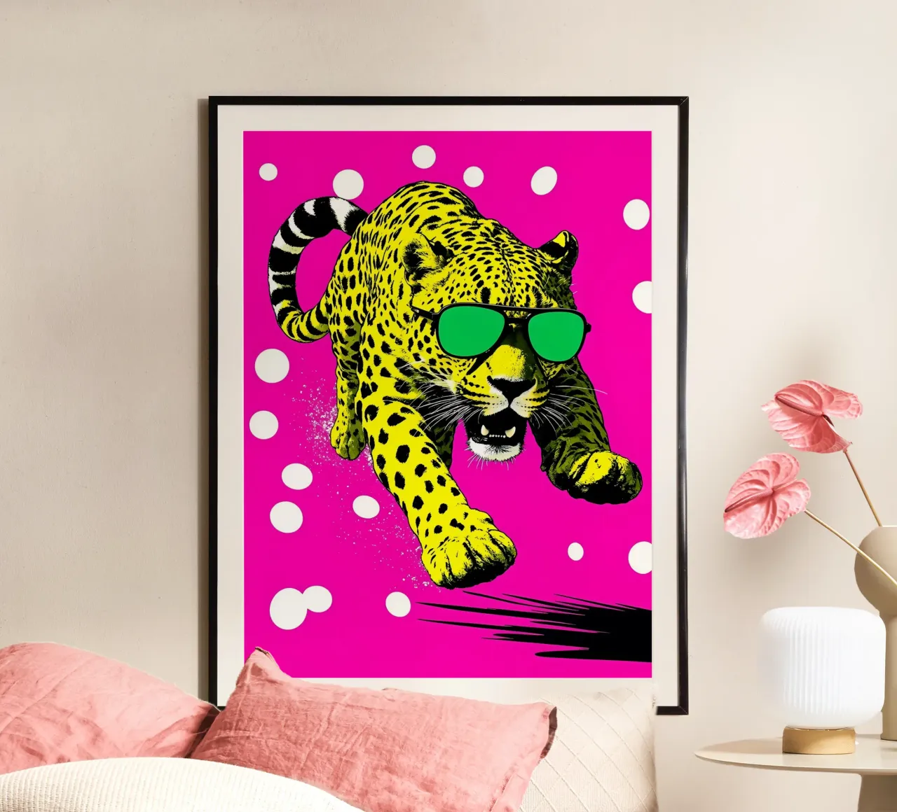 Leopardo in cornice - Pop Art poster da ColorCrash Gallery