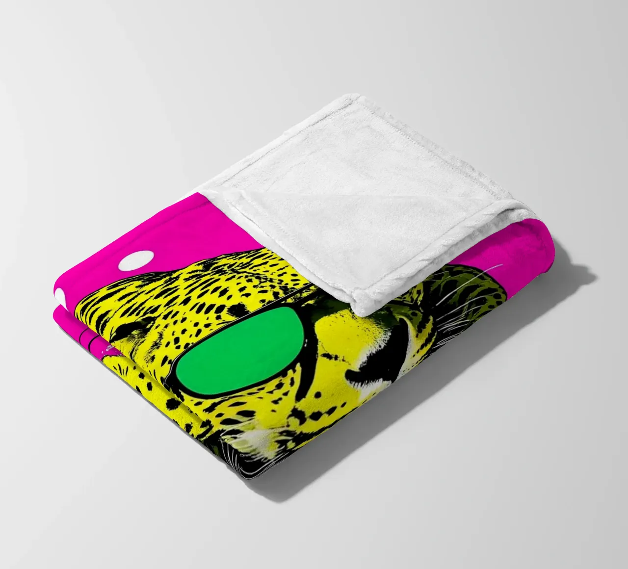 Leopardo in cornice - Pop Art coperta in pile da ColorCrash Gallery