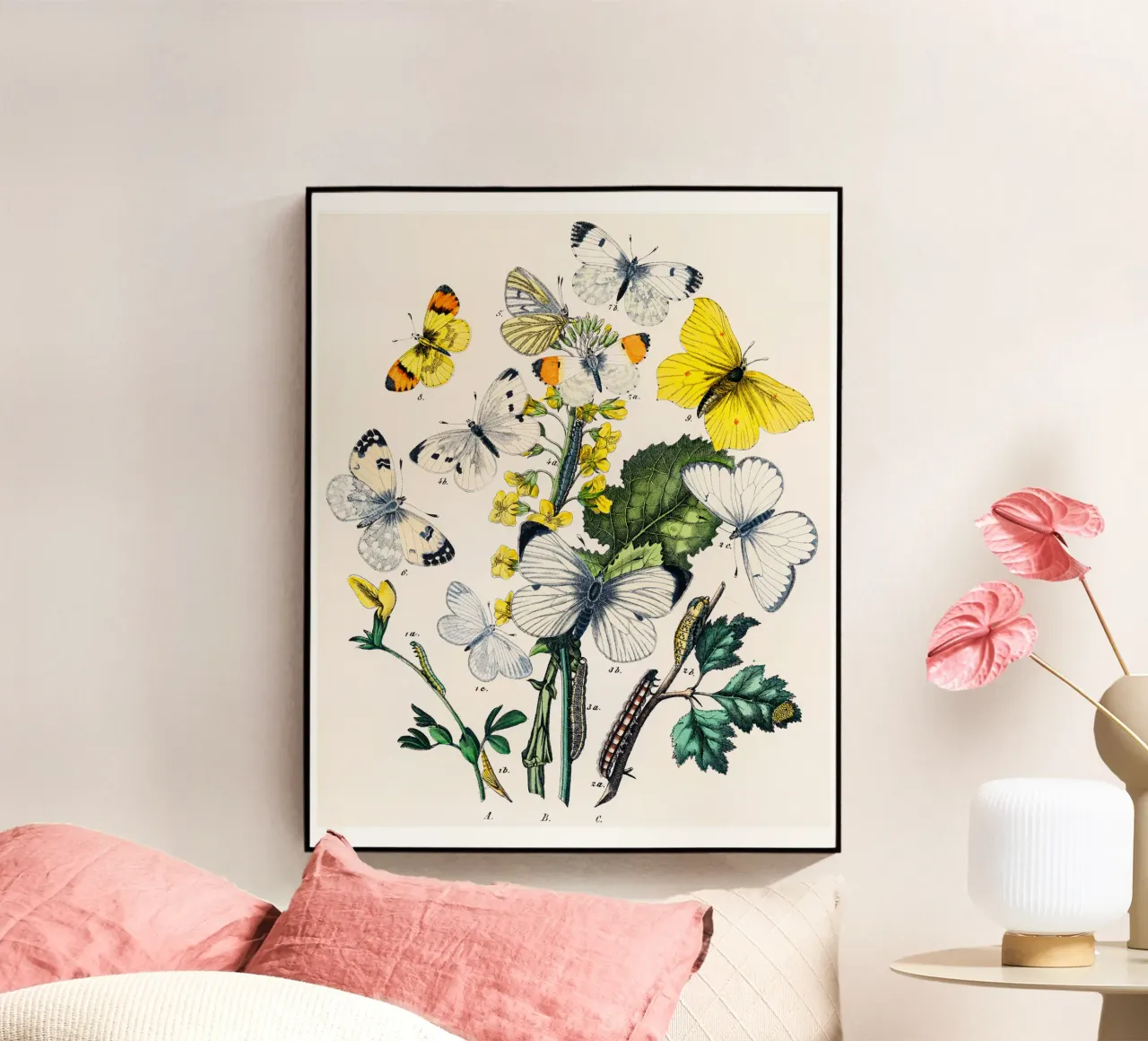 butterflies and flowers acrylic glass by Venus Art