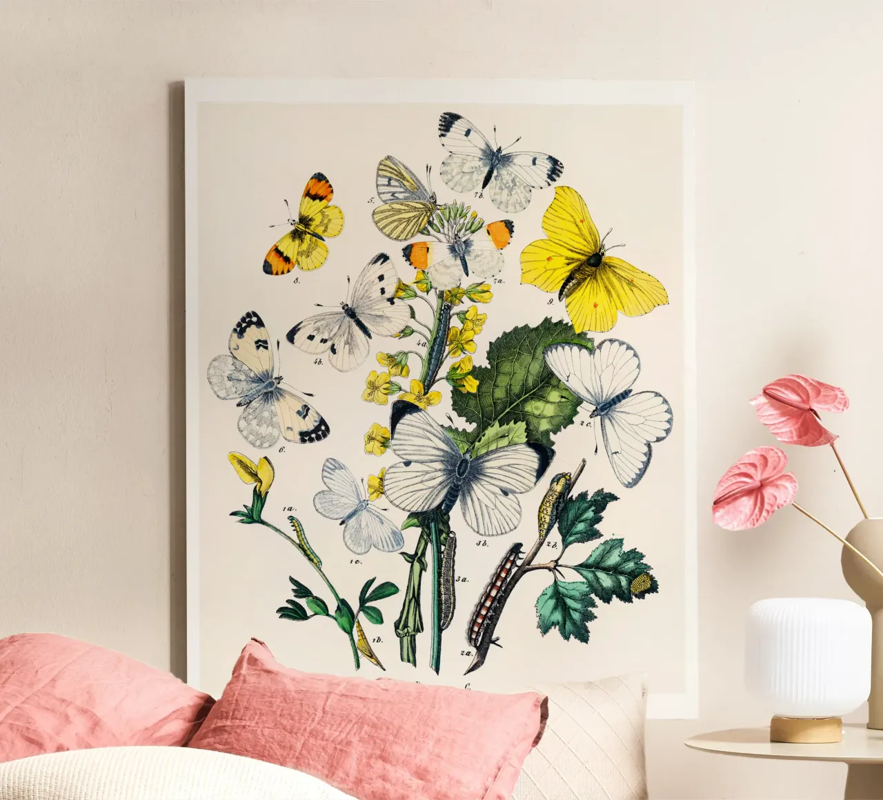 butterflies and flowers canvas van Venus Art
