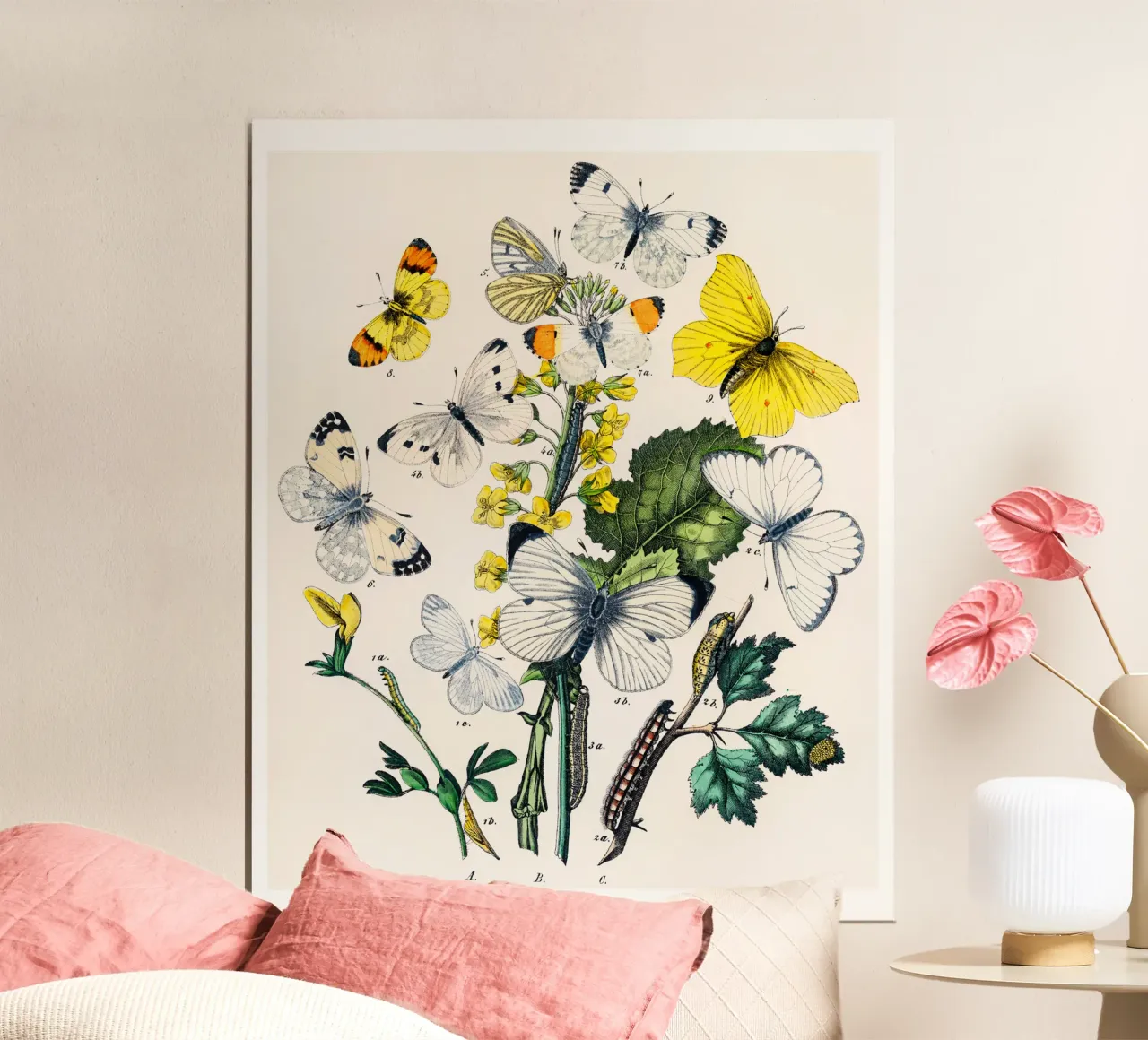 butterflies and flowers poster da Venus Art