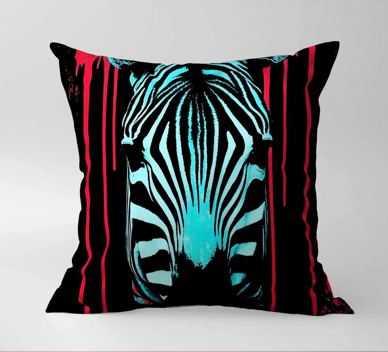 Zebra in cornice - Pop Art cuscino da ColorCrash Gallery