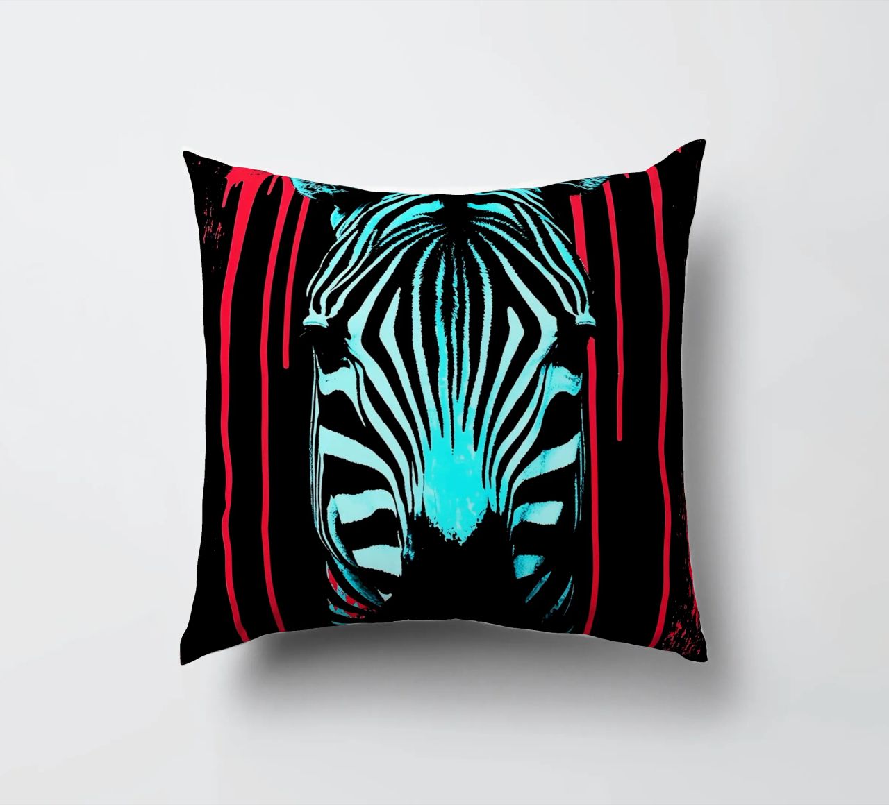 Zebra in cornice - Pop Art cuscino da ColorCrash Gallery