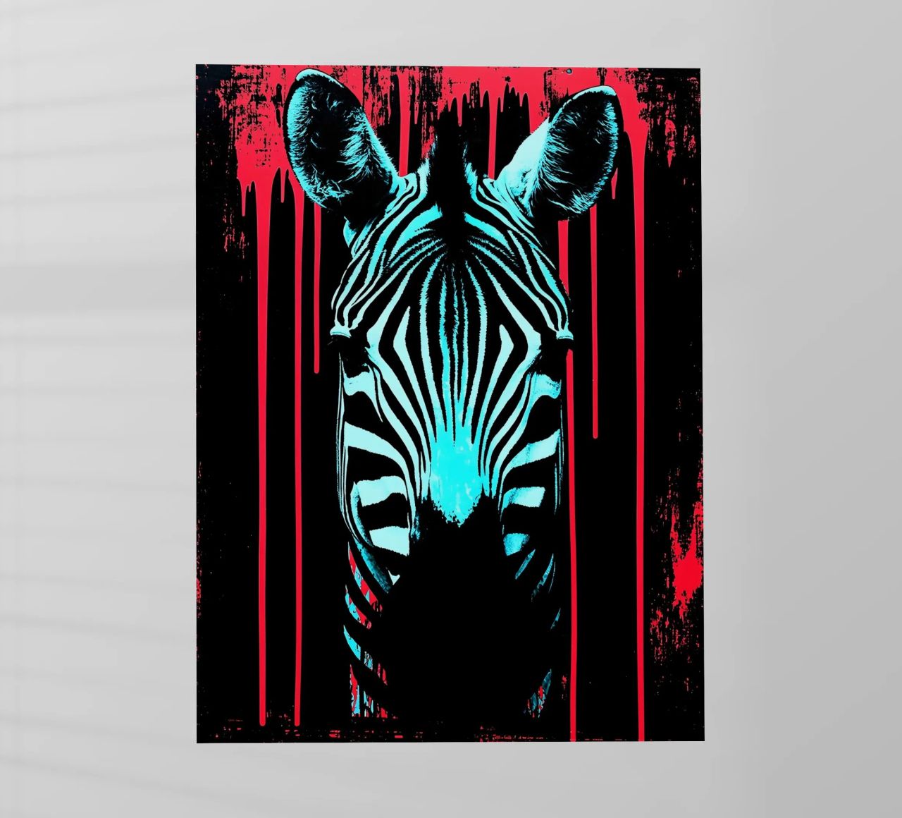 Zebra in cornice - Pop Art pellicola backlit da ColorCrash Gallery