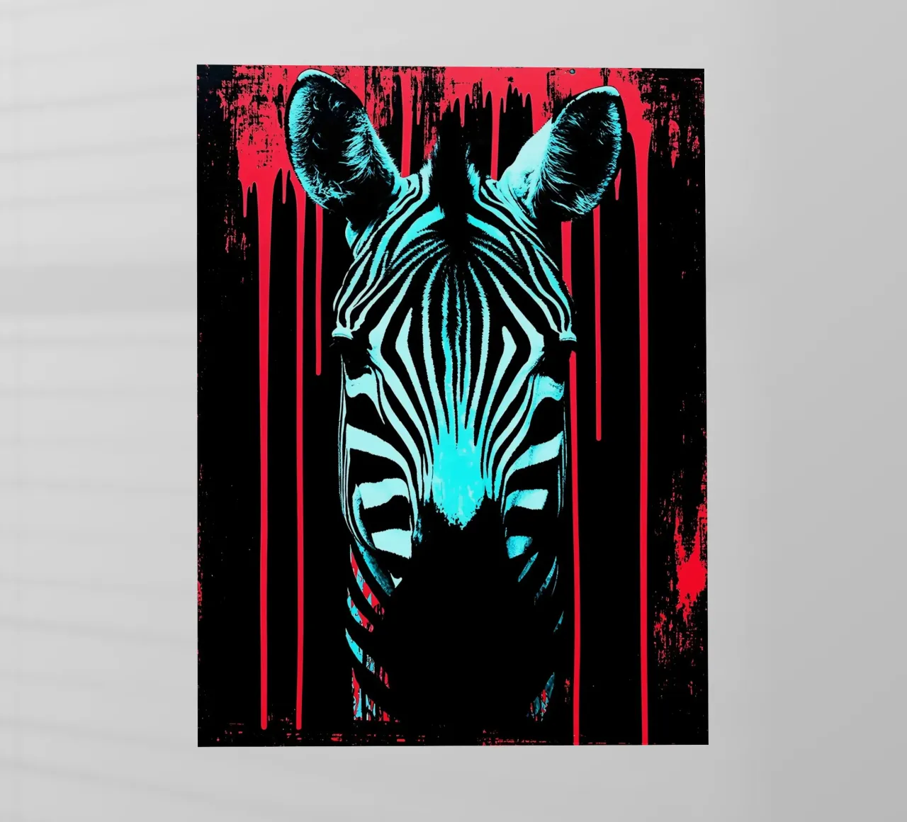 Zebra in cornice - Pop Art pellicola backlit da ColorCrash Gallery