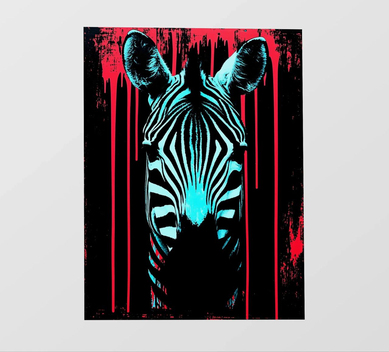 Zebra in cornice - Pop Art pellicola backlit da ColorCrash Gallery