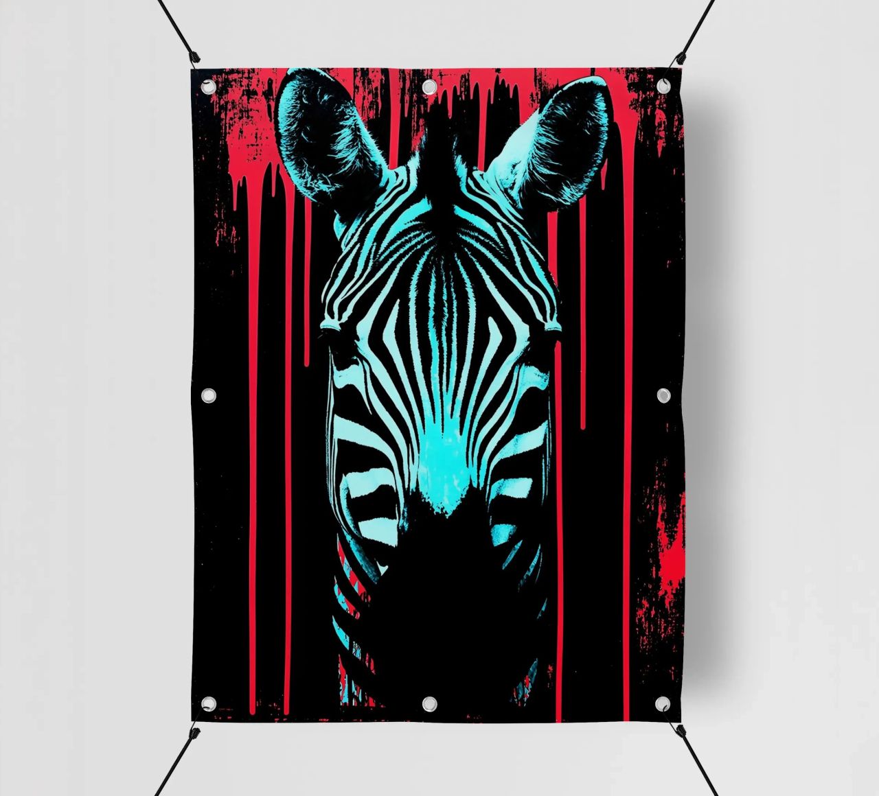 Zebra in cornice - Pop Art telo in pvc da ColorCrash Gallery