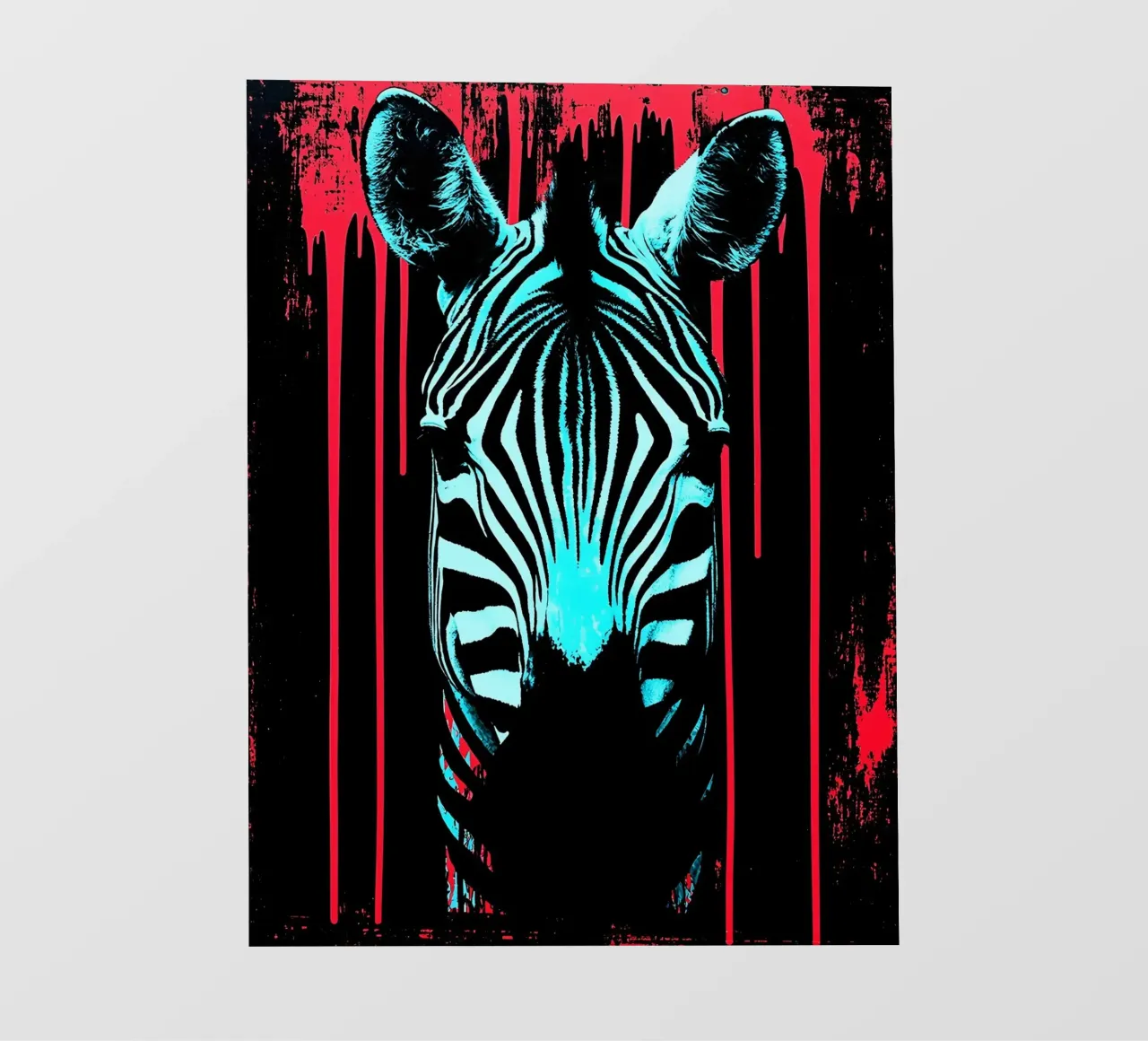 Zebra in cornice - Pop Art telo in pvc da ColorCrash Gallery