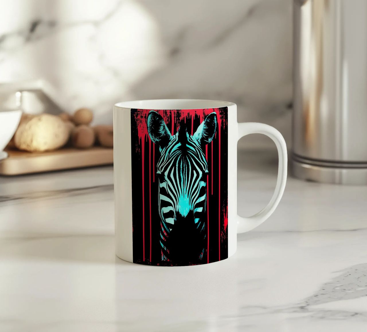 Zebra in cornice - Pop Art tazza in ceramica da ColorCrash Gallery