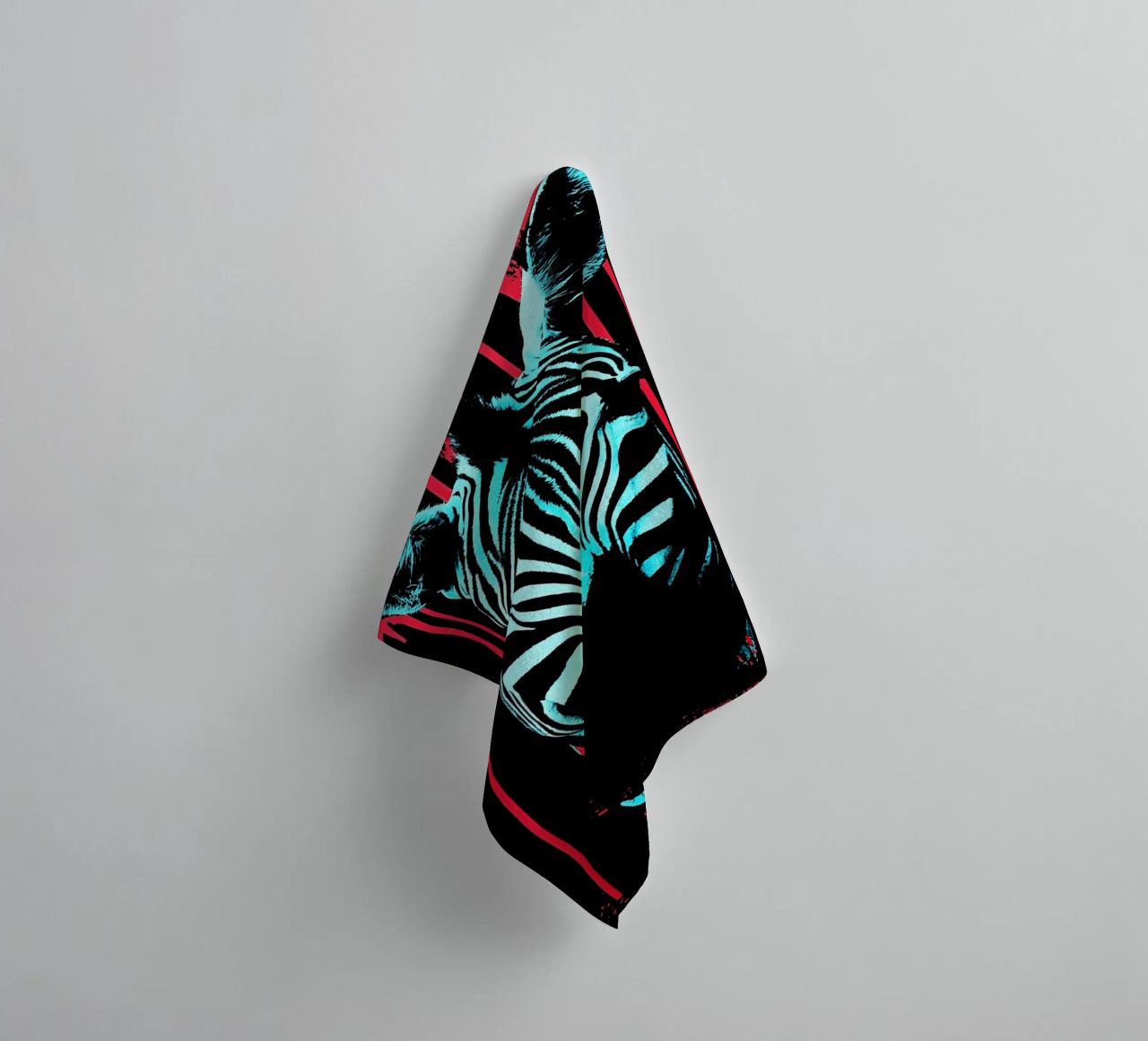 Zebra in cornice - Pop Art asciugamano da bagno da ColorCrash Gallery