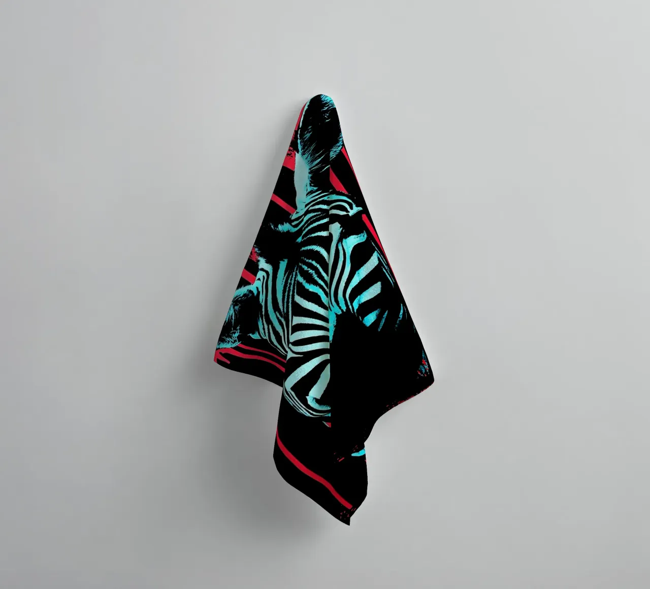 Zebra in cornice - Pop Art asciugamano da bagno da ColorCrash Gallery