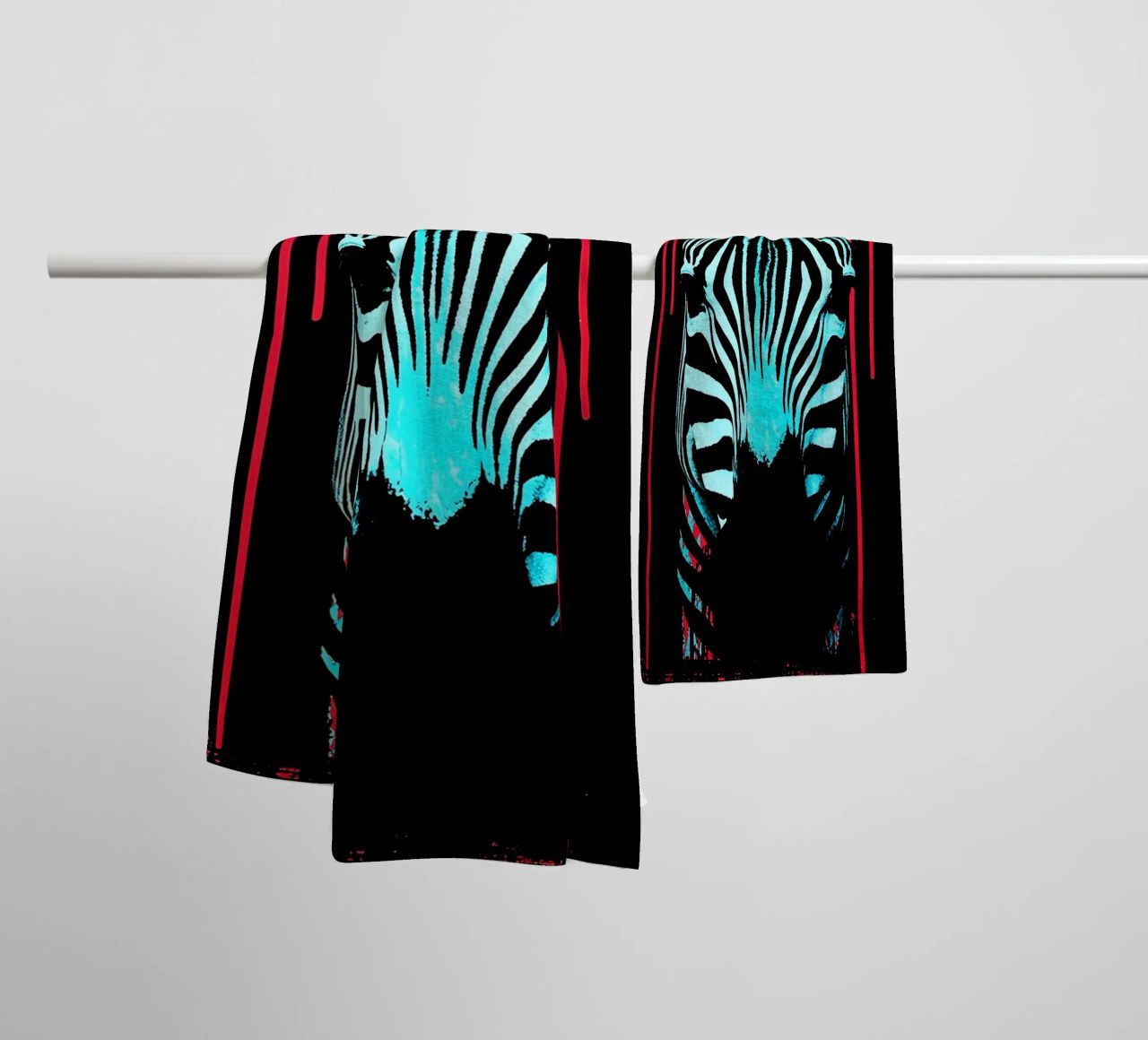 Zebra in cornice - Pop Art asciugamano da bagno da ColorCrash Gallery