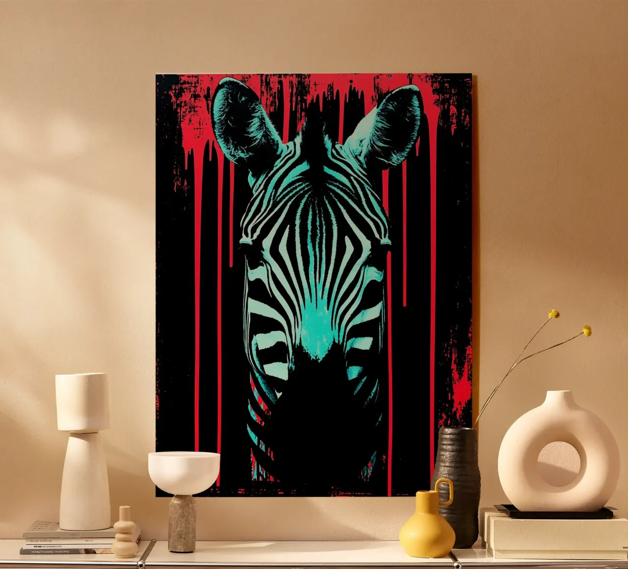 Zebra in cornice - Pop Art plexiglass da ColorCrash Gallery